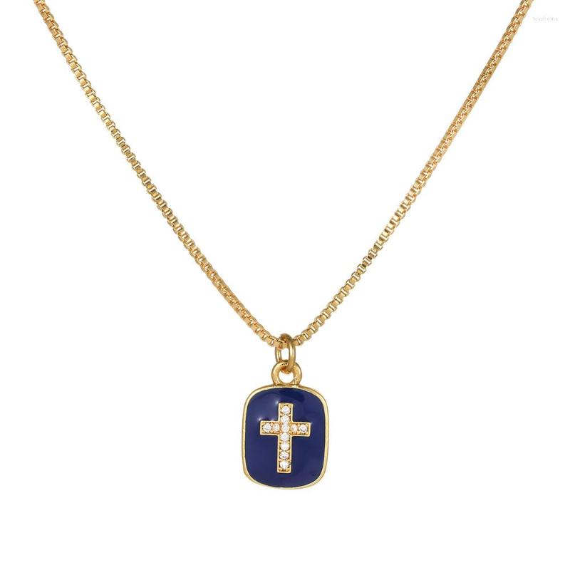 

Pendant Necklaces 2023 Fashion Minimalist Cross Necklace For Women And Men Gold Color Chain Rhinestones Pendants Party Jewelry Gifts