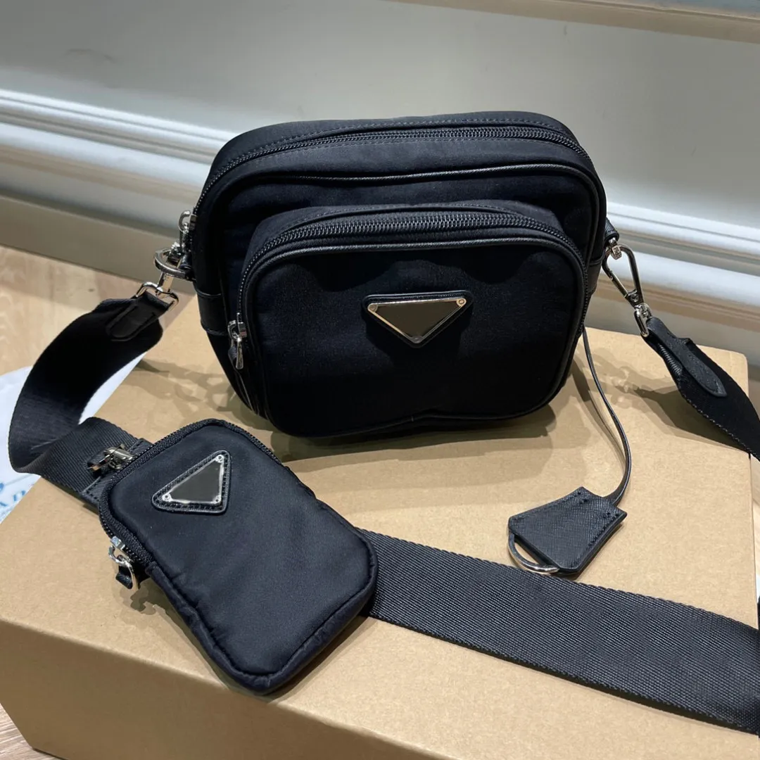 

5A Designer Camera Bag Simple Casual Lightweight Practical Triangle Label Black Nylon Single Shoulder Backpack