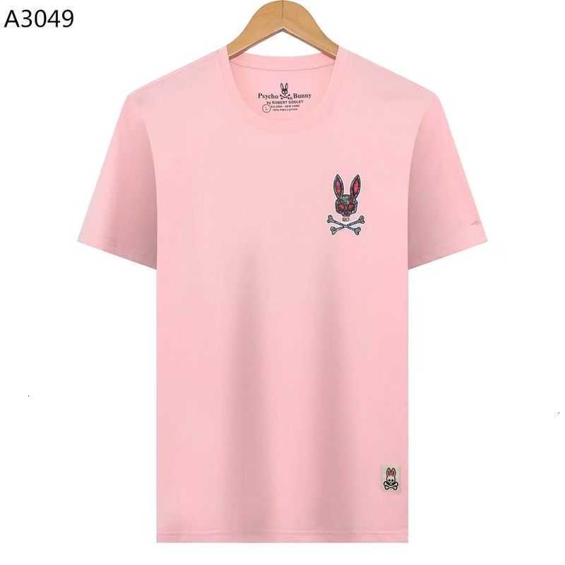 

Psycho 2023 Summer New T-shirt Fashion Brand Skull Rabbit Bunny Front and Back Printed Men's Short Sleeves 2dlp Woun, White