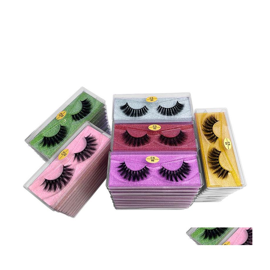 

False Eyelashes 3D Mink Faux Lashes Wholesale Natural Thick Fake Makeup Extension Drop Delivery Health Beauty Eyes Dh7Cg