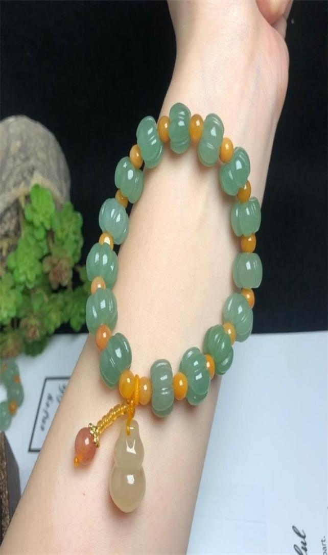 

Bangle Arrival Gourd Charm Natural Aventurine Pumpkin Beads Golden Jade Beaded Strand Bracelets for Women Fine Jewelry YBR685 22109112386