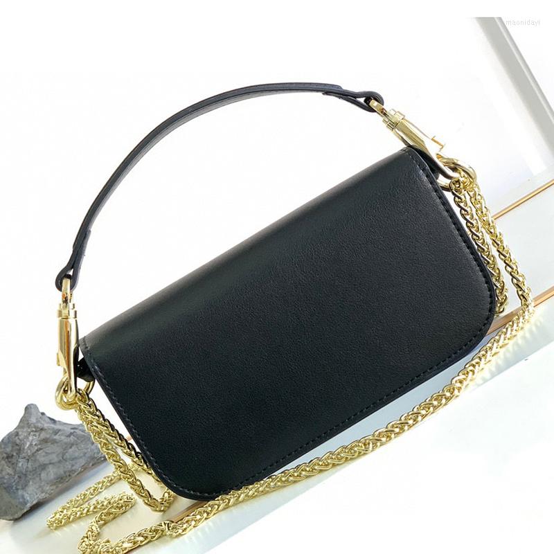 

Evening Bags Fashion High-quality Genuine Leather Chain Shoulder Bag Square Women's Handbag Designer Brand Cross-Body Lady Messenger, Photo colour