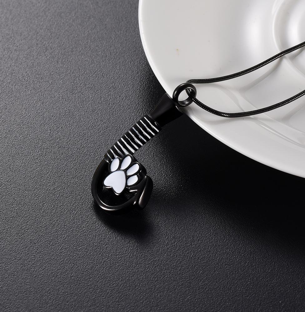 

LkJ9926 Paw Hook Shape Pet Cremation Necklace Hold Loved Dog Cat Ashes Keepsake Stainless Steel Jewelry with Funnel3234005