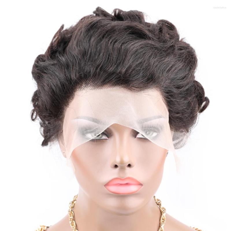 

Pixie Cut Wig Lace Front Human Hair Spring Curl Short Bob For Women Brazilian 13x1 Frontal, Picture shown