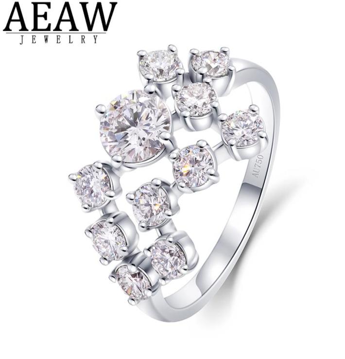 

15ctw 5mm Round Excellent DE Color Moissanite Engagement Ring Solid Real 18k White Gold for Women Test Positive6558350