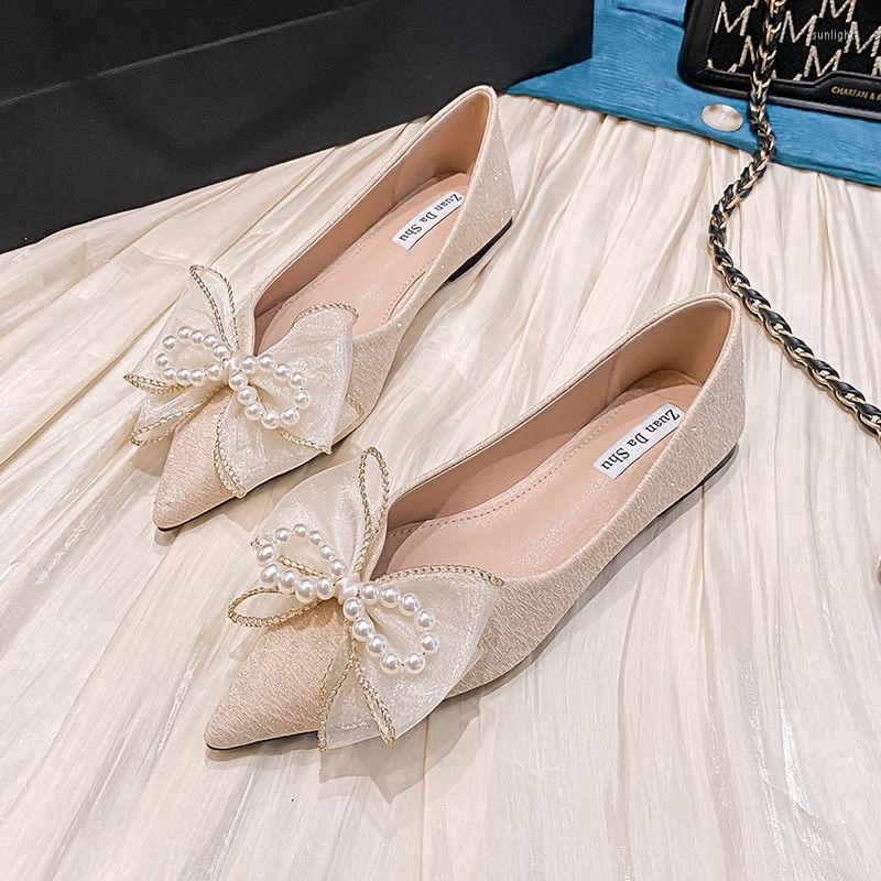 

Dress Shoes Satin Women's High Heels Pointed Bow With Rhinestone Banquet Wedding Women Nybycacl Stiletto Large, Creamy-white