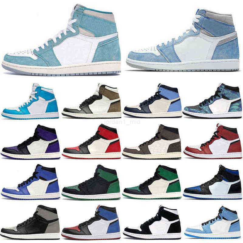 

1s Mens Basketball Shoes Sneakers Bred Toe UNC Mocha Shadow University Blue Chicago Game Royal Twist Pine Green Obsidian Men women Trainers
