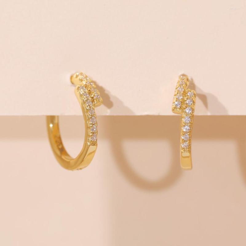 

Hoop Earrings 2023 Fashion 925 Sterling Silver Geometric Zircon 18K Gold Plated Classic For Women Girls Jewelry