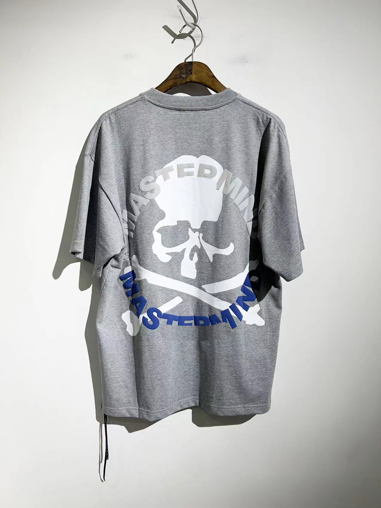 

Fashion Brand t shirts master mind Japan Men's Skull Letter Offset Solid Print Loose T-shirt Designer Cotton Tops Men Tops Hiphop Streetwear, Gray