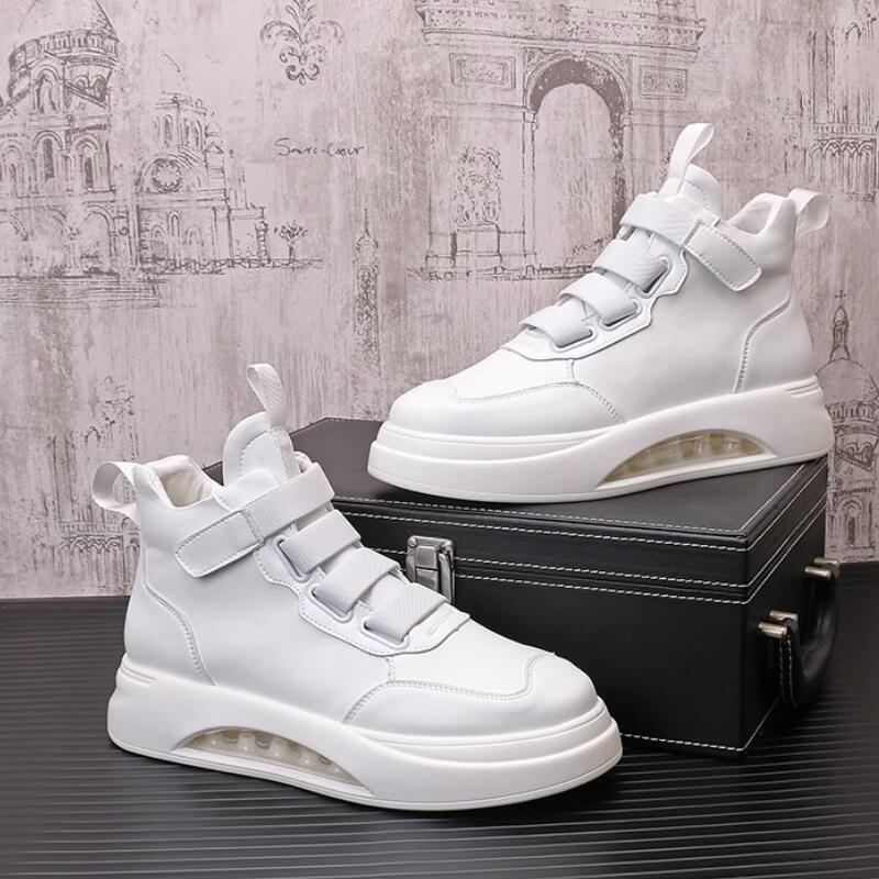 

2023 spring and summer small white shoes air cushion high help thick sole all fashion sports casual board shoes a18, Style1