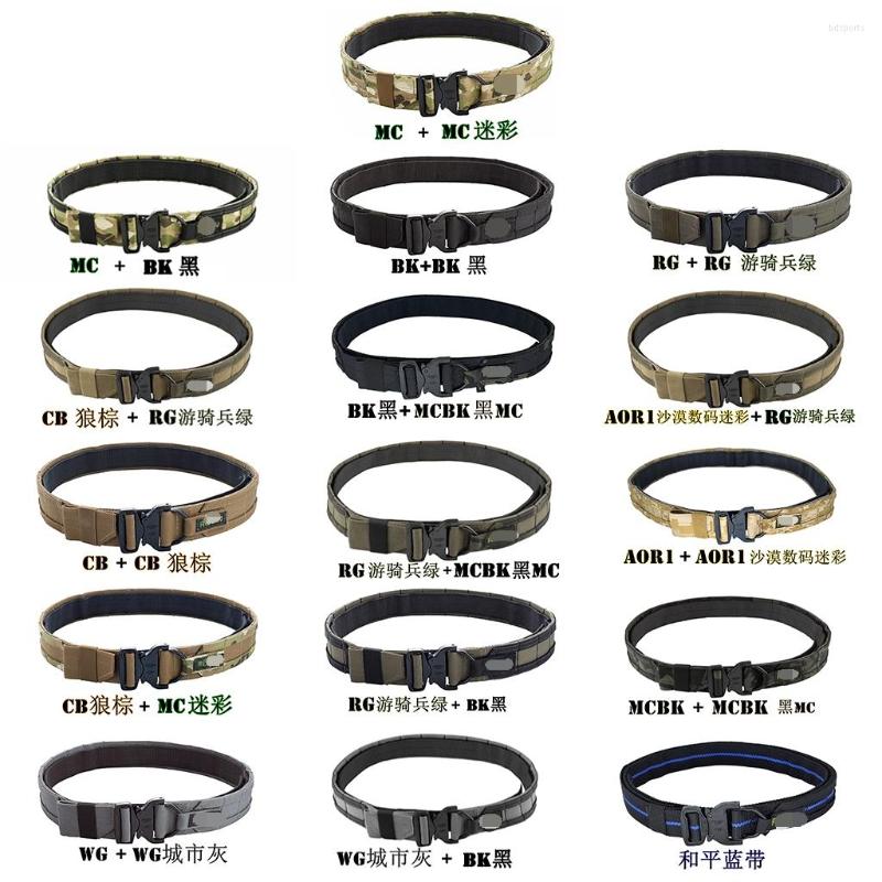 

Waist Support Sports Tactics Military Hunting 3.8CM Wide Belt MOLLE System Combat Metal Quick Release Buckle Double Layer Hard Multi Color, Cb cb