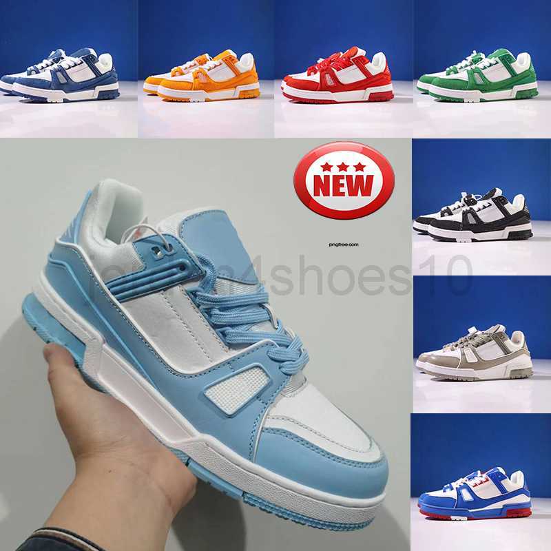 

2023 Luxury designer shoes Mens Casual Shoes Womens Trainer sneaker Embossed White Black yellow red blue denim Men Women Sneakers outdoor Sports Trainers 5.0, 9# triple white