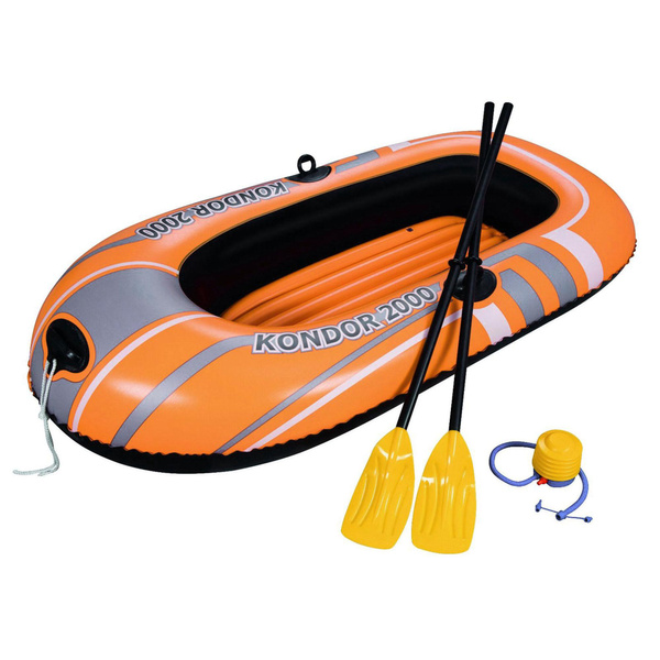 Kondor 2000 77 x 45 Inch Inflatable Raft Boat Set with Oars and Pump-image-865300145