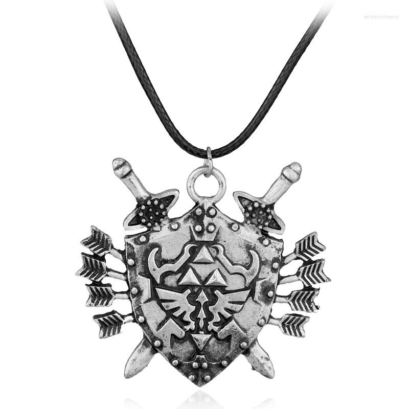 

Pendant Necklaces Fashion Creative Shield Necklace Alloy European And American Jewelry Temperament Wholesale