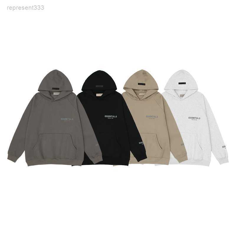 

Trendy Chest Letter Reflective High Street Men's and Pullover Hooded Plush Sweater EOU1, 2021 charcoal grey
