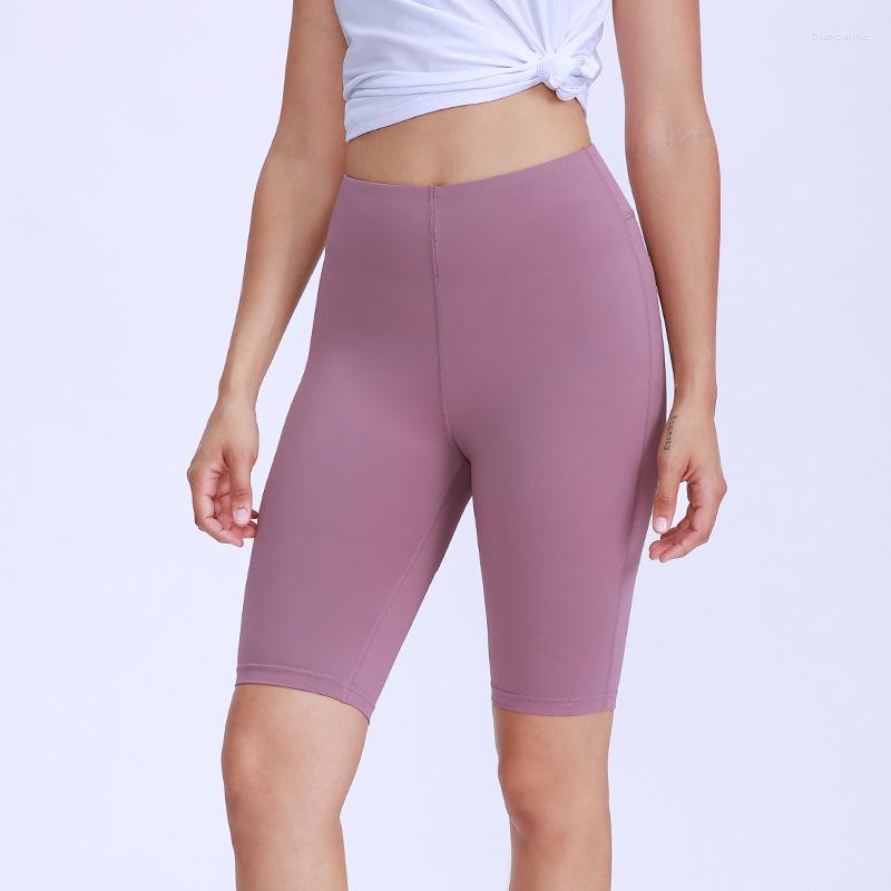 

Active Shorts Summer Women Solid Color High Waist Yoga Short Pants Fitness Knee Length Casual Sports Quick-dry Stretch Leggings, Black