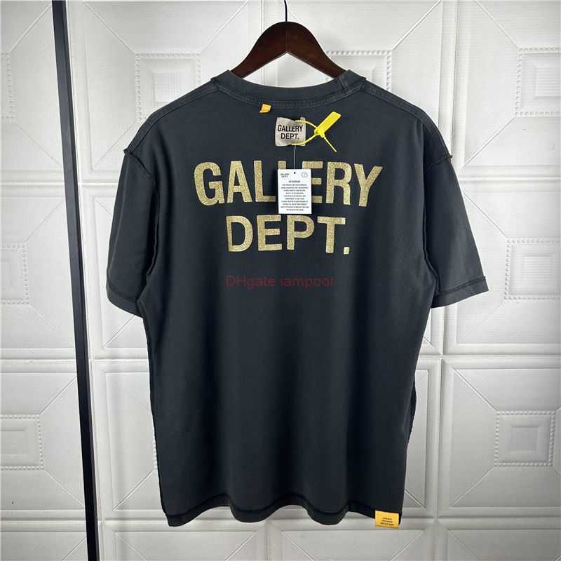 

Designer Fashion Clothing Tees Tshirt Galleryes Depts Gold Stamped Letter Printing Reverse Wear Design Street Trend Personalized Short Sleeve T-shirt for Men Women, Dark brown