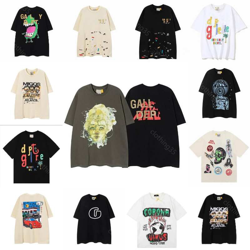 

Summer Fashion Galleryse Depts T Shirt Mens Womens Designers Tees Tshirts Loose Short Sleeve Tops Hip Hop Streetwear Letter T-Shirt 100% Cotton Graphic T Shirts, 28