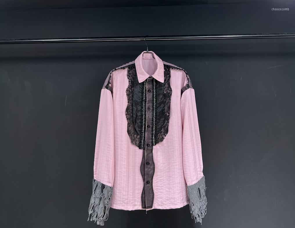 

Men's Casual Shirts Q04583 Fashion Men's 2023 Runway Luxury European Design Party Style Clothing, Picture shown