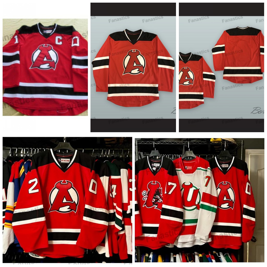 

2023 Customize Albany AHL Devils Hockey Jersey Away John Quenneville Blake Coleman Brian Gibbons Carter Camper Blake Pietila Joseph Blandis Jacob MacDonald Lappin, White youth s-xl