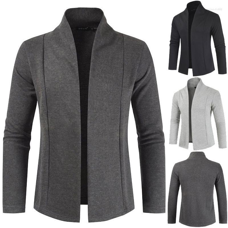 

Men's Sweaters Autumn And Winter Simple Cardigan Slim Sweater Jacket Men's V-neck, Black