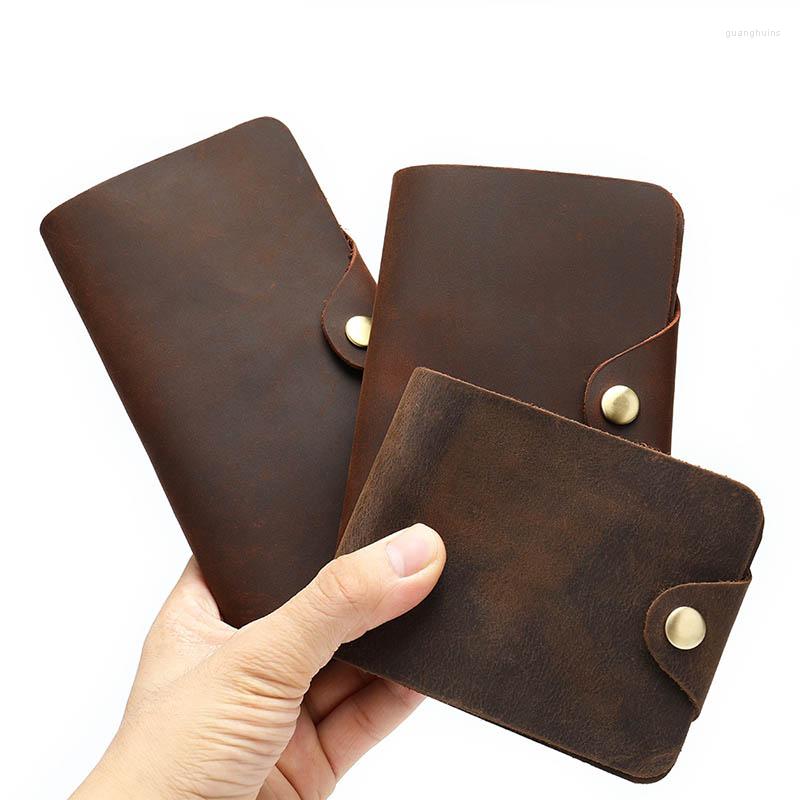 

Wallets Luufan Vintage Long Wallet For Men Genuine Leather Women Holder Short Purse Hasp Business Man Male Clutch, Design-h