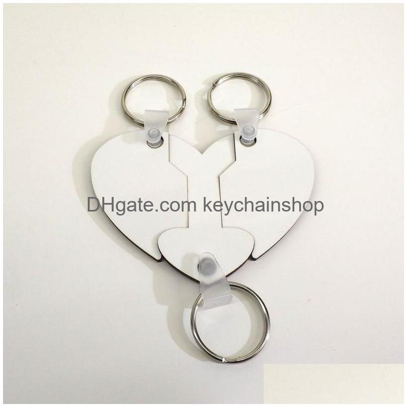 

Keychains Lanyards Sublimation Heart Shaped Key Chain Diy Blanks Keychain Mdf Board Thermal Transfer Drop Delivery Fashion Accessor Dhnkb