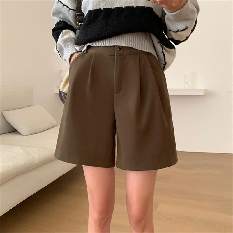 

Women' Shorts Alien Kitty 2023 Woolen Women Loose Fashion OL Slim Wide Leg Autumn Daily Casual All Match Streetwear, Black