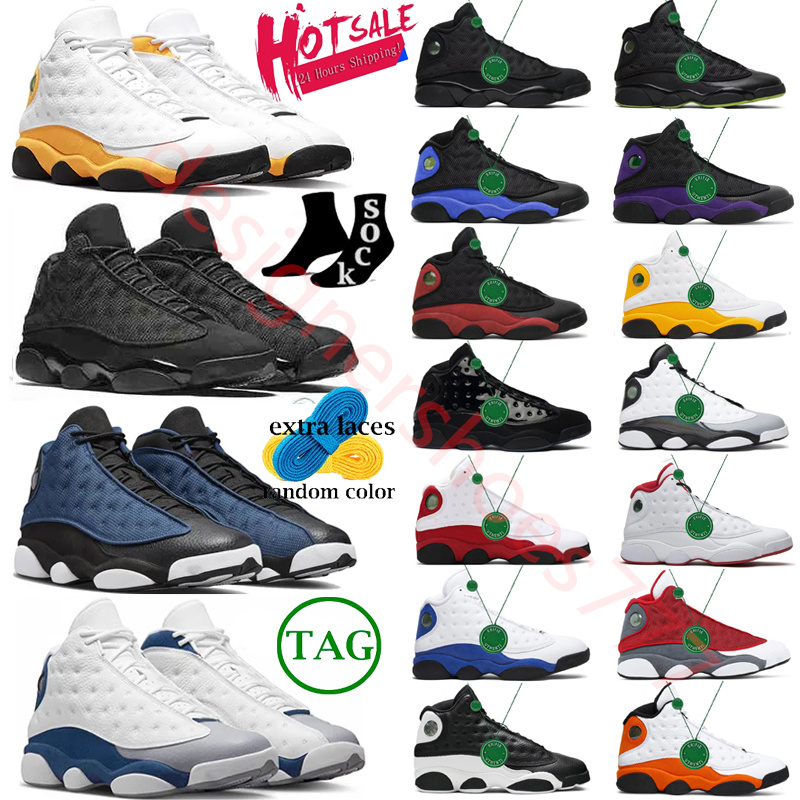 

Black Flint 13s Basketball Shoes Men Jumpman 13 Red Flint Playground Del Sol Reverse Bred Court Purple Wolf Grey Black University Blue Trainers outdoor, Color # 22