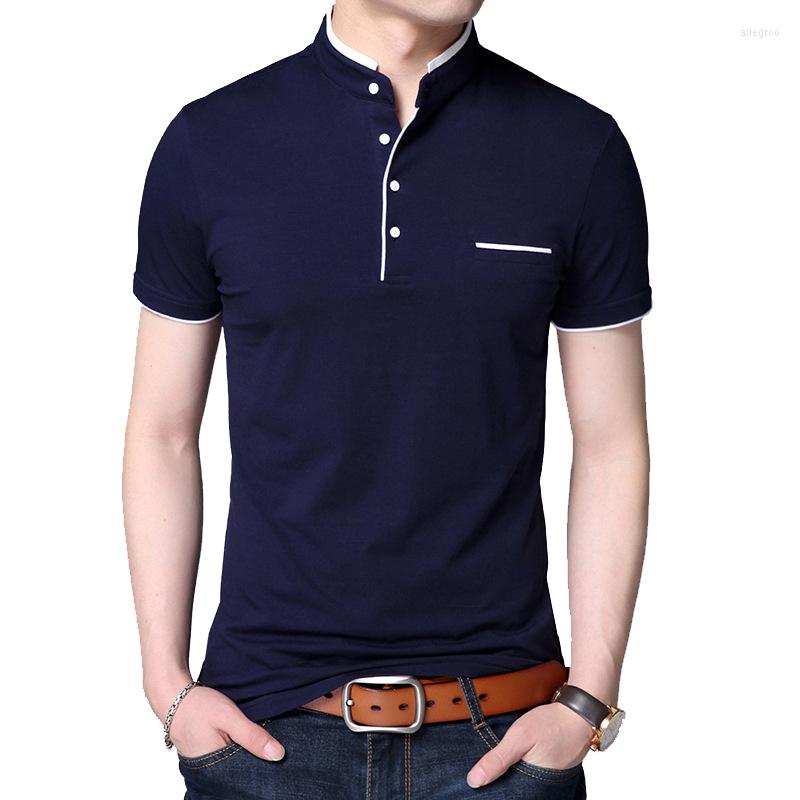 

Men's T Shirts TFTTERS 2023 Male Summer Short Sleeve T-shirt Casual Style Solid Slim Men Cotton Tops Tees Camisetas Plus Size, Blue t-shirt