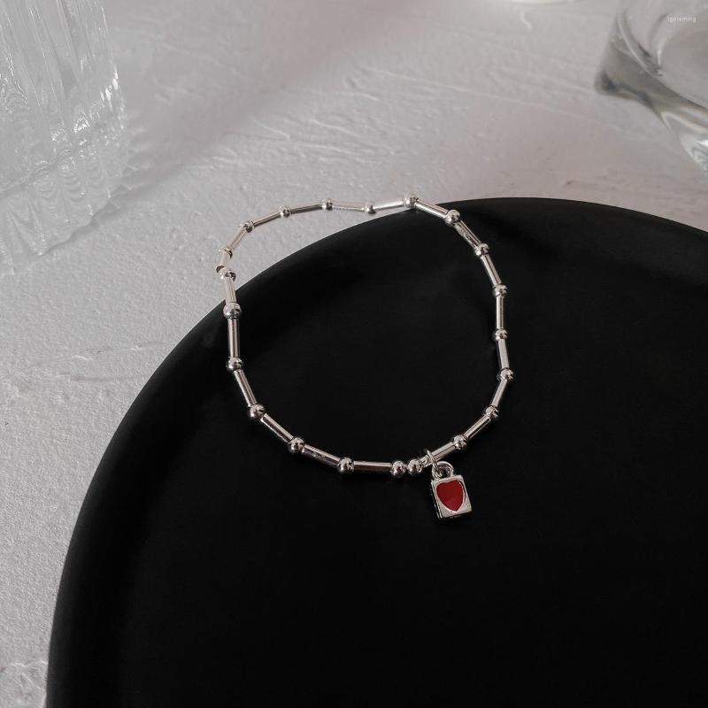 

Strand Stamp Bracelets For Women Trendy Elegant Creative Bamboo Design LOVE Heart Sliver Color Trend Bangles Party Fashion Jewelry