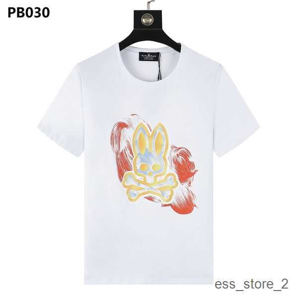 

Psycho Bunny Spring Summer Men t Shirt Skeleton Rabbit Print Free Transportation Fashion Street Tide Brand Tee 1 ANIN