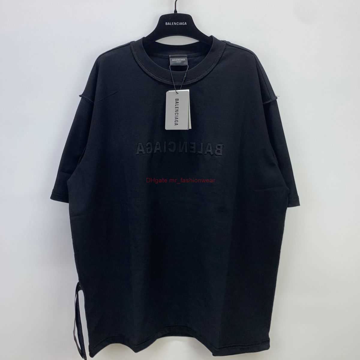 

Designer Fashion Clothing French Paris BB Luxury TShirt Tees High Edition Paris 23 Summer New Fashion Mirror Reverse Letter Embroidery Loose Fitting Men Womens Coup, Black