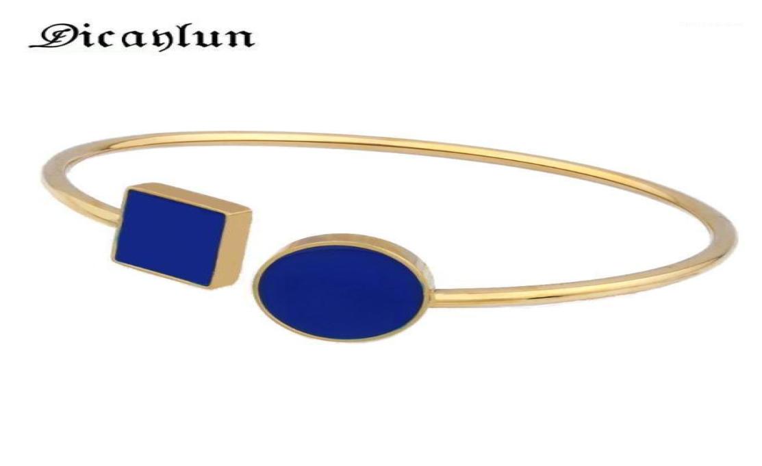 

Bangle DICAYLUN Enamel Simple Bracelet Metal Jewelry For Women Golden Bangles Open Charms Love Girlfriend Gifts Women17461957