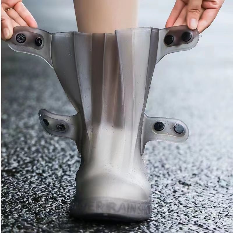 

Shoe Parts Accessories High Top Green Cover Women Durable Galoshes Water Boot Rain s Protector Reusable Waterproof Covers With Buttons 230512