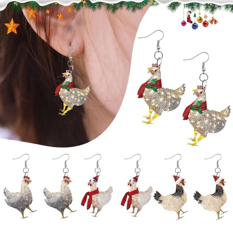 

Dangle Earrings Thanksgiving Cartoon Turkey Chicken For Women Luminous