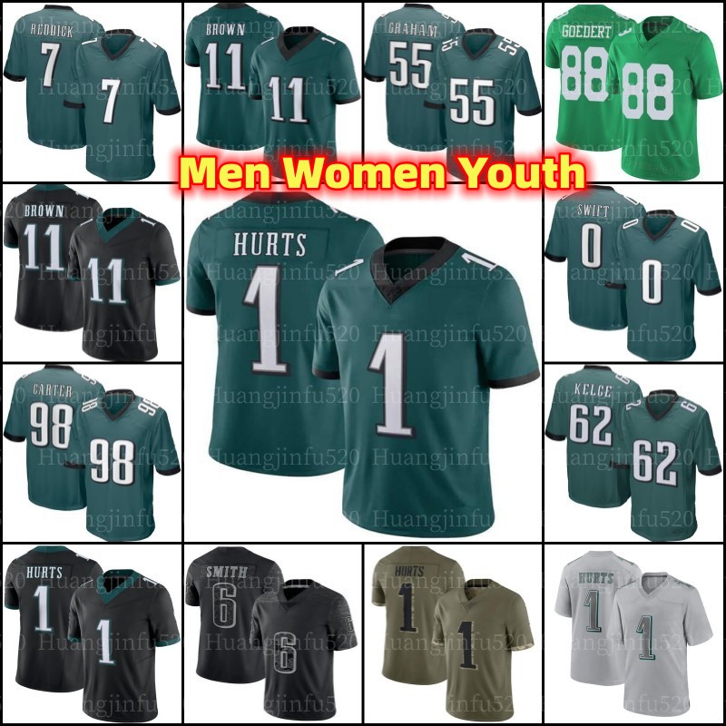 

Jalen Hurts D'Andre Swift Football Jersey AJ Brown Philadelphia Eagles DeVonta Smith Dawkins Jason Kelce Haason Reddick Nolan Smith Jalen Carter Goedert Darius Slay, Men jersey