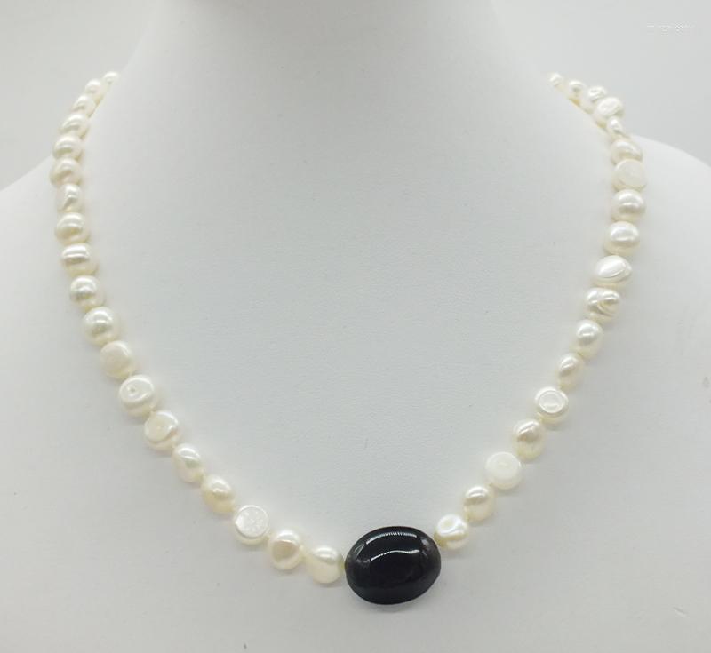 

Choker 8MM Natural White Baroque Pearl Necklace 18"