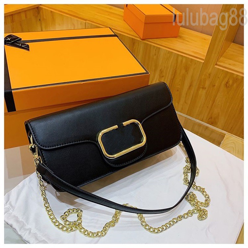 

Business handbag square crossbody bag leather brown sliding type chain v letters fashionable multicolour lining open pocket classic style shoulder bag XB044 F23, 2#