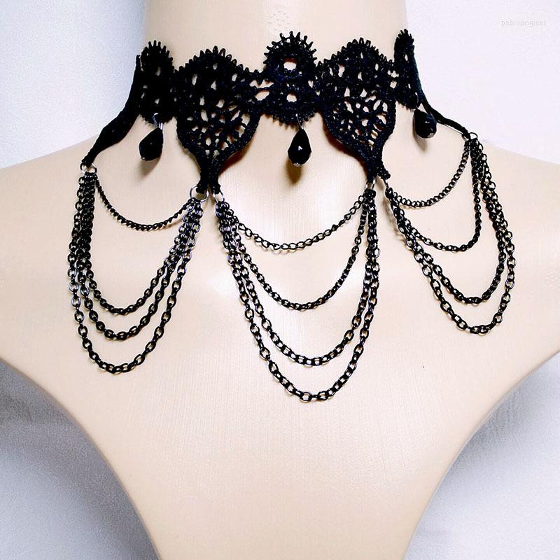 

Choker Gothic Necklaces Vintage Black Lace Necklace & Pendant Women Accessories Punk Party Vampire Halloween Costumes Jewelry