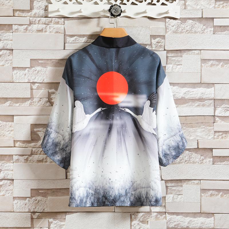 

Ethnic Clothing M-5XL Plus Size Men Japanese Traditional Kimonos Mujer Streetwear Half Sleeve Summer Kimono Shirt For Pattern