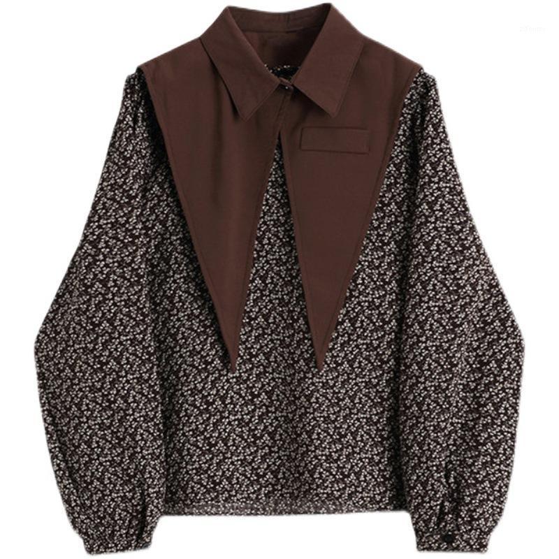 

Men's Dress Shirts 2023 Autumn Chiffon Shirt Women's Top Black Loose Lapel Button Long Sleeve Work Extra Large Blusas Mujer