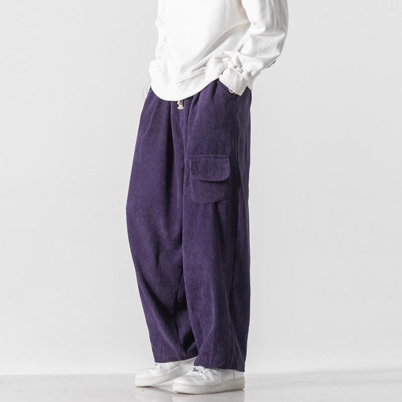 

Men's Pants Straight Wide Black Style 2023 Classic Casual Loose Men's Men Korean Streetwear Velvet M-5XL, Purple
