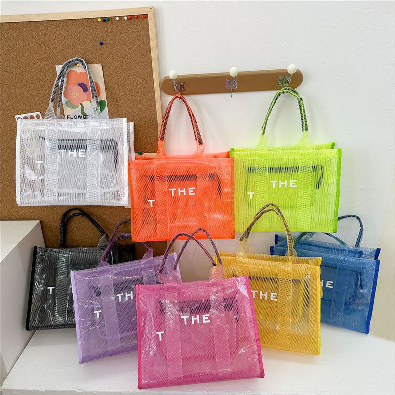 

Pvc designer bag with letters crossbody the tote bags fashionable ladies shopping sacoche creative translucent with zipper inner novel beach bag modern XB045 B23, 7#