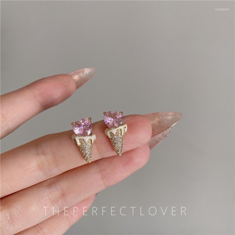 

Hoop Earrings Love Zircon S925 Silver Needle Cute Fun For Women Fashion Jewelry