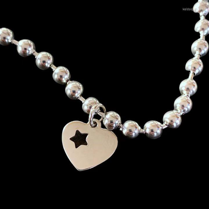 

Pendant Necklaces Punk Metal Heart Star Necklace For Women Fashion Vintage Sweet Cute Geometry Charm 90s Aesthetics Jewelry