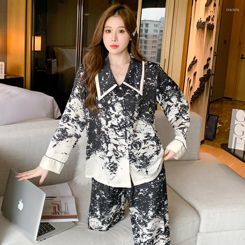 

Women's Sleepwear FUNISHI Summer Pajamas Women's Loose Version Pajama Set Silk Plus Size Sexy Princess Style, 36034