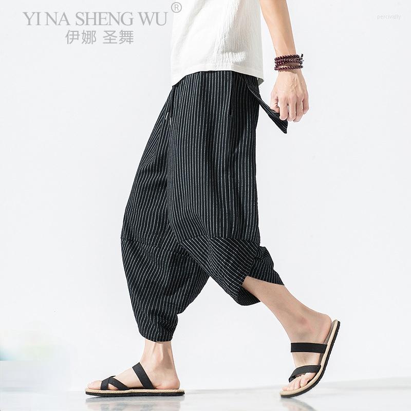 

Ethnic Clothing Men's Striped Harem Pants Japanese Vintage Trousers Casual Track Loose Hip Hop Bloomers Fashion Male Trouser Joggers