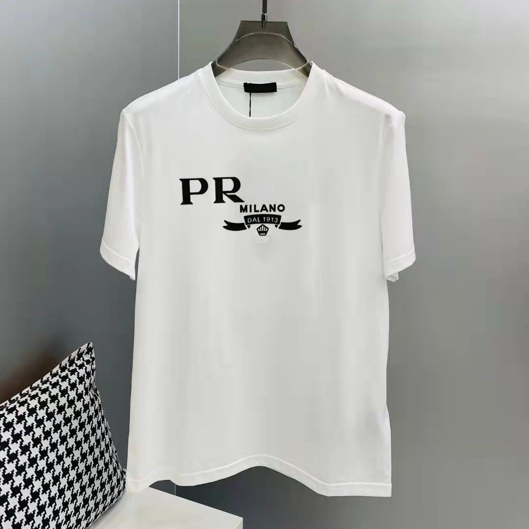 

2023 Designer Men's T-shirt Brand Luxury Soft Women's Short Sleeve Shirt Summer Leisure Comfortable Pure Cotton Clothing Black White Round Neck Top M-5XL