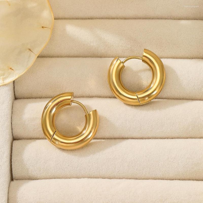 

Hoop Earrings 316L Stainless Steel Circle For Women Girls No Fading Gold Color Round Geometry Earring Jewelry